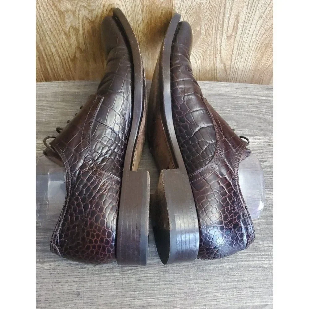 Russell & Bromley London‎ Alligator Print Lace Up Oxford Mens Size 41.5 US 8